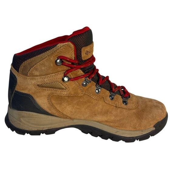 Columbia Women Tan Brown Suede Red Lace Waterproof Insulated Hiking Boot 10 - Picture 4 of 7